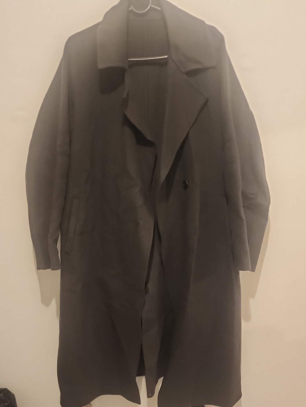 WOMEN's Dark Gret Long Overcoat - Classic Tailored Coat